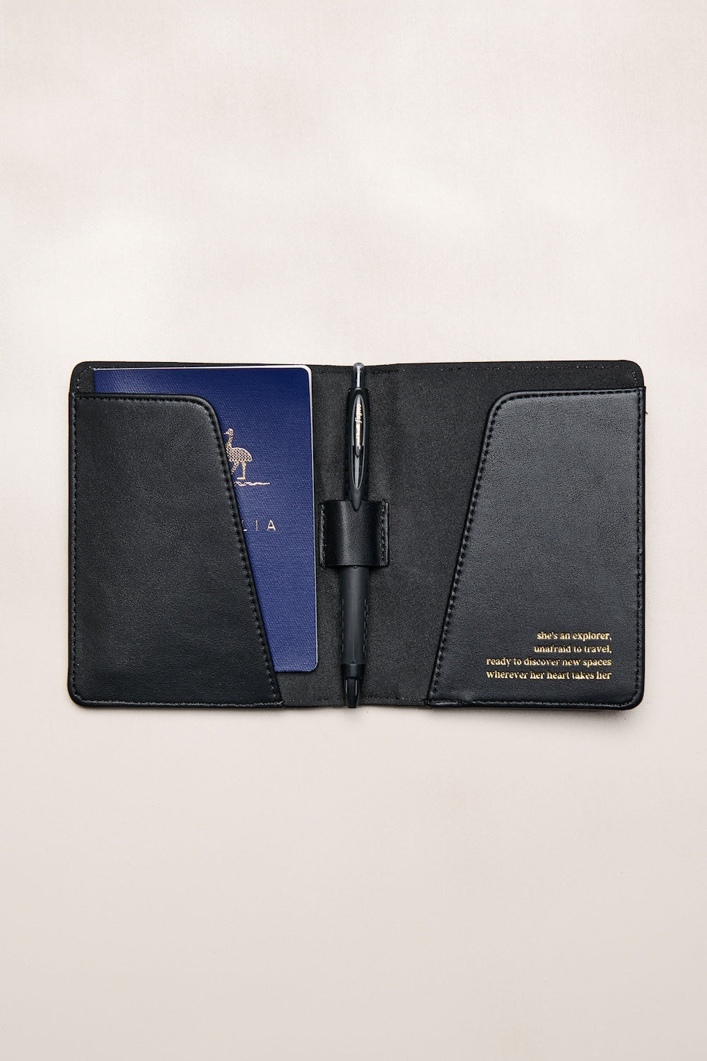Black Heiych passport wallet with card slots