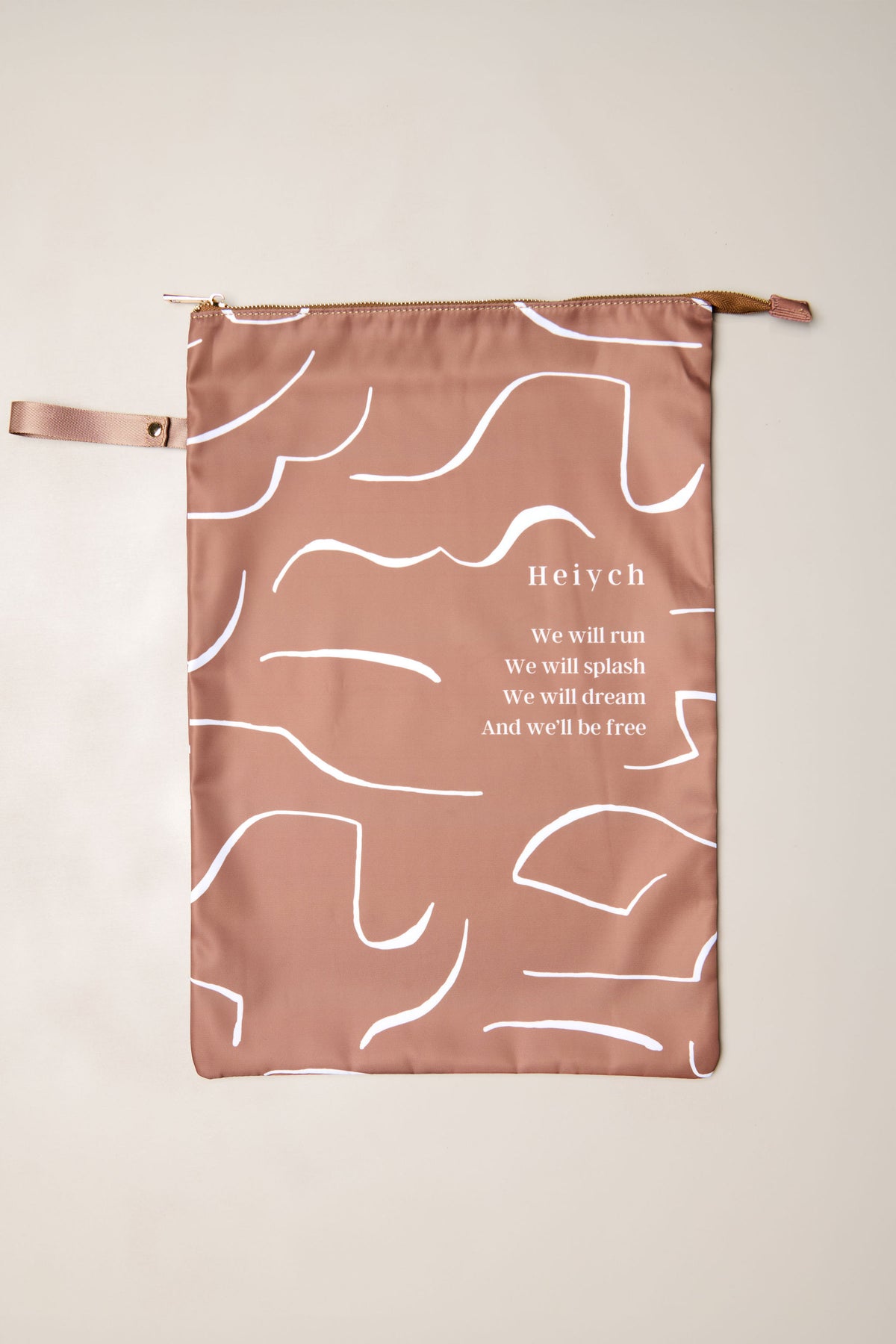 Tan Cognac Heiych wet bag for swimwear and damp items