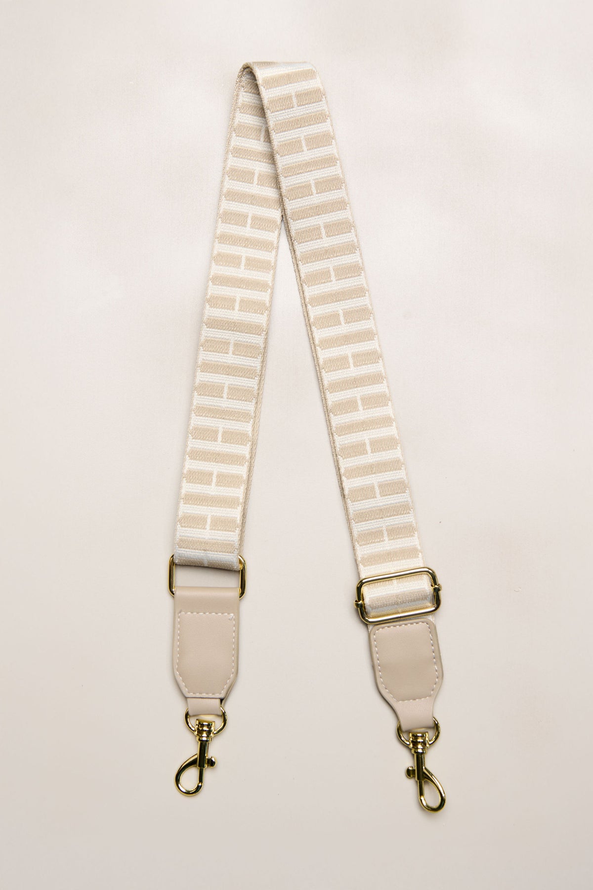 Taupe cream adjustable crossbody strap